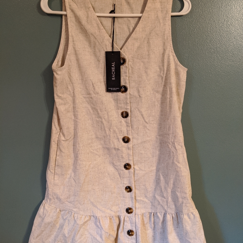 Button down cream dress